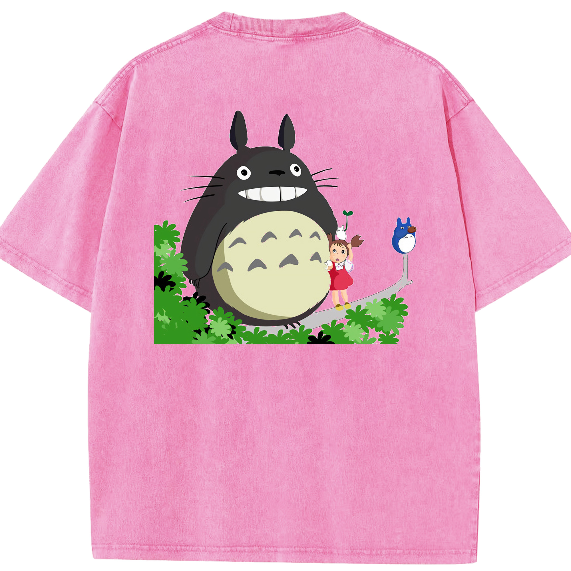 （画像用） となりのトトロ 草壁メイ 草壁サツキ My Neighbor Totoro Satsuki Kusakabe Mei Kusakabe 綿100% ヴィンテージ風 半袖Tシャツ（背面プリント）